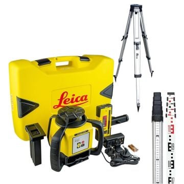 Leica R620BL Rugby 620 Basic Lithium-Ion Slope Laser, Tripod & Staff Set