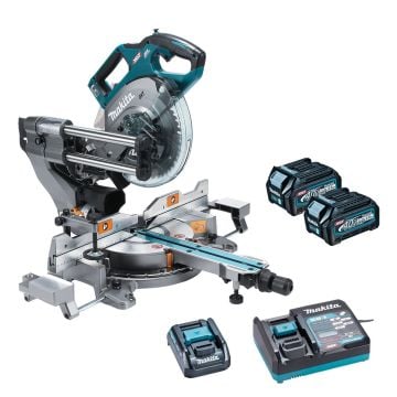 Makita LS002GD203 40v Max XGT Slide Compound 216mm Mitre Saw Inc 2x 2.5Ah Batts