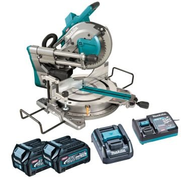 Makita LS004GD201 40v Max XGT Slide Compound 260mm Mitre Saw Inc 2x 2.5Ah Batts