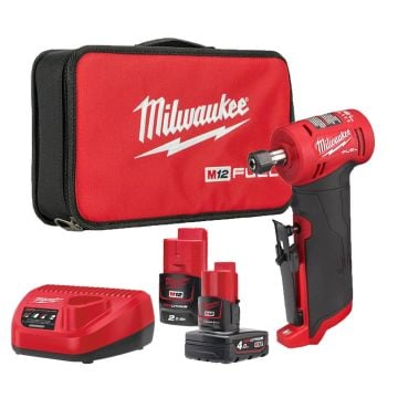 Milwaukee M12 FUEL FDGA-422B 12v Angled Die Grinder Inc 1x 2.0Ah & 1x 4.0Ah Batts