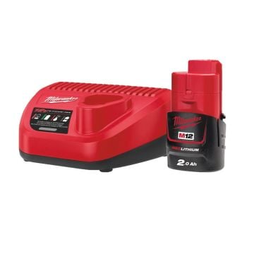 Milwaukee M12 NRG-201 12v Battery & Charger Kit Inc 1x 2.0Ah Battery