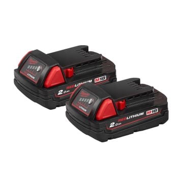 Milwaukee M18 B2 18v REDLITHIUM 2.0Ah Li-Ion Battery Twin Pack