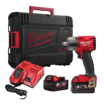 Milwaukee M18 FUEL FMTIW2F12-502X 18v 1/2" Brushless Impact Wrench With Friction Ring Inc 2x 5.0Ah Batts