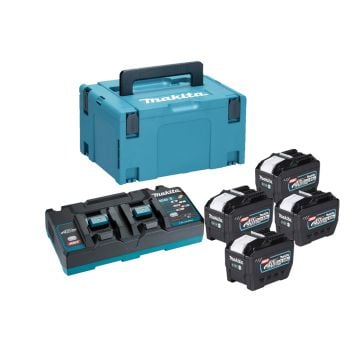 Makita 1910B1-4 40v Max XGT Power Source Kit Inc 4x 8.0Ah Batts, 1x DC40RB 240v Charger In Makpac Carry Case