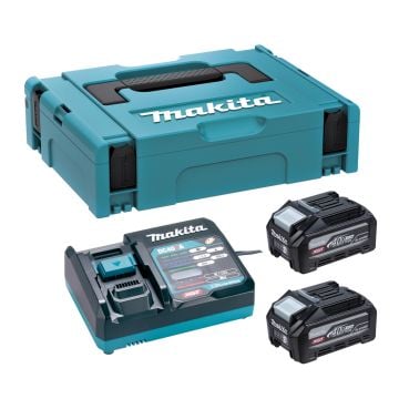 Makita 1911C8-3 40v Max XGT Power Source Kit Inc 2x 4.0Ah Tabless Batts, 1x DC40RA 110v Charger In Makpac Carry Case