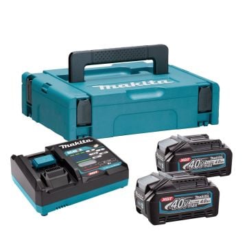 Makita 191K01-6 40v Max XGT Power Source Kit Inc 2x 4.0Ah Batts, 1x DC40RA Charger & Makpac Carry Case