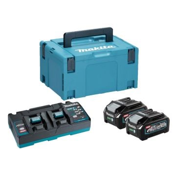 Makita 191U05-8 40v Max XGT Power Source Kit Inc 2x 4.0Ah Batts, 1x DC40RB 110v Charger In Makpac Carry Case