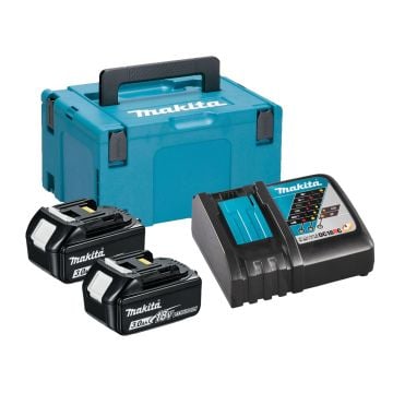 Makita 3AHKIT 18v LXT Power Source Kit Inc 2x 3.0Ah Batts, 1x DC18RC Charger & Makpac Carry Case