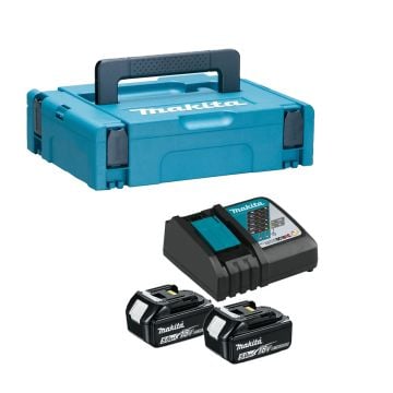 Makita 197803-2 18v LXT Power Source Kit Inc 2x 5.0Ah Batts, 1x DC18RC Charger & Makpac Carry Case