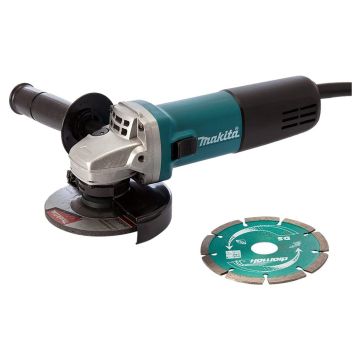 Makita 9557NBRX1 115mm Angle Grinder With Diamond Blade