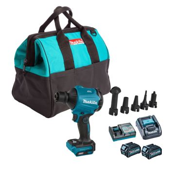 Makita AS001GD201 40v Max XGT Cordless Brushless Dust Blower Inc 2x 2.5Ah Batts