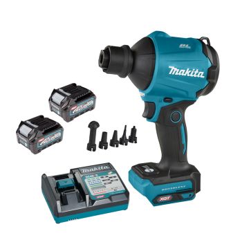 Makita AS001GD202 40v Max XGT Cordless Brushless Dust Blower Inc 2x 2.5Ah Batts