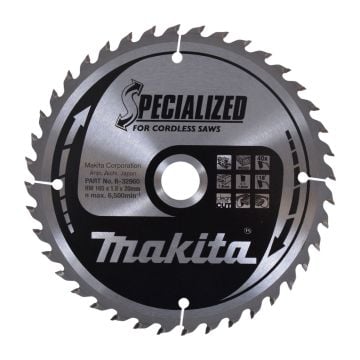 Makita B-32960 165mm x 20mm x 40T Circular Saw Blade Specialized