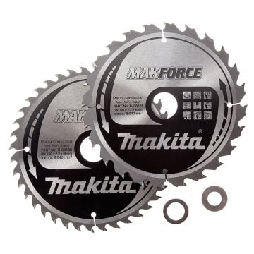 Makita B-49323 190mm x 30mm x 24T & 40T Circular Saw Blade Twin Pack MakForce