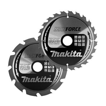 Makita B-49367 190mm x 30mm x 12T & 24T Circular Saw Blade Twin Pack MakForce