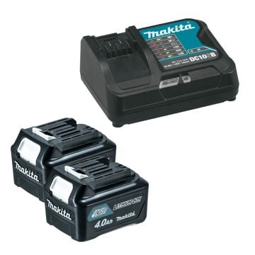 Makita BL1040B / BL1041B 10.8v / 12v MAX CXT Slide 4.0Ah Battery Twin Pack & DC10SB Charger Kit