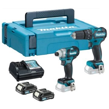Makita CLX205AJ Brushless Drill Set 10.8v CXT Slide Twin Pack Combi Drill/Impact Driver