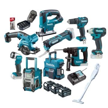 Makita 10.8v / 12v MAX CXT x10 Piece Ultimate Trade Kit Inc 3x 4.0Ah Batteries & Charger