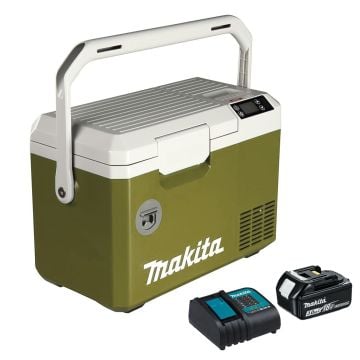 Makita CW003GX001 40v Max XGT/18v LXT 7L Cordless Cooler & Warmer Box Olive Green Inc 1x 3.0Ah Battery