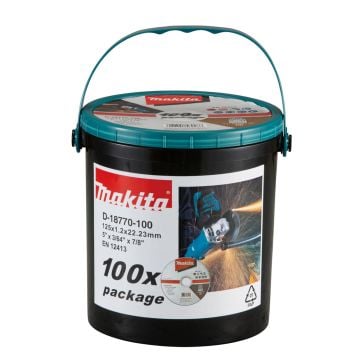 Makita D-18770-100 Thin 125mm Cutting Discs In Tub x100 Pcs 