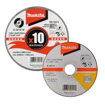 Makita D-18770-10 Thin Cutting Discs in Tin x10 Pcs 125mm