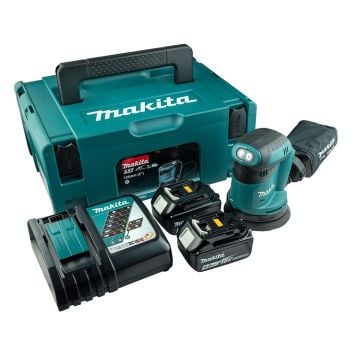 Makita DBO180RMJ 18v LXT 125mm Random Orbit Sander inc 2x 4.0Ah Batts