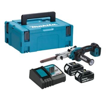 Makita DBS180RTJ 18v LXT 9mm Cordless Brushless Belt Sander Inc 2x 5.0Ah Batts