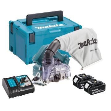 Makita DCC500RTJ 18v LXT AWS Brushless 125mm Disc Cutter Inc 2x 5.0Ah Batts