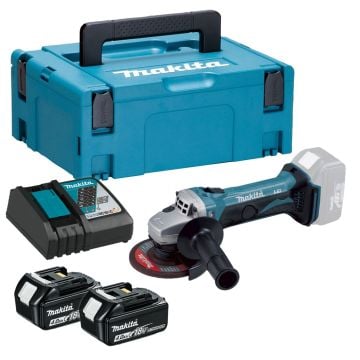 Makita DGA452RMJ 18v LXT Cordless Angle Grinder 115mm Inc 2x 4.0Ah Batts