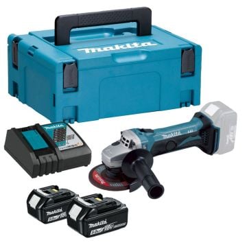 Makita DGA452RTJ 18v LXT Angle Grinder 115mm inc 2x 5.0Ah Batts