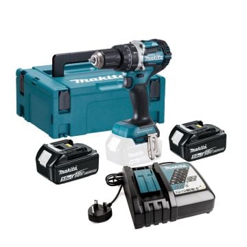 Makita DHP484RTJ 18v LXT Brushless 2-Speed Combi Drill Inc 2x 5.0Ah Batts