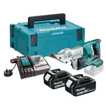 Makita DJS130RTJ 18v LXT 1.3mm Metal Shear inc 2x 5.0Ah Batts