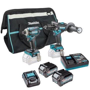 Makita DK0114G202 40v XGT Twin Kit HP001G Combi + TD001G Impact Driver Inc 2x 2.5Ah Batts