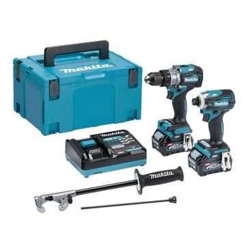 Makita DK0114G208 40v Max XGT Twin Kit HP001G Combi + TD001G Impact Driver Inc 2x 2.5Ah Batts In Carry Case