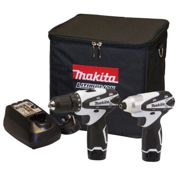 Makita DK1493WX 10.8v Li-Ion Cordless Combi Drill and Impact Driver Set