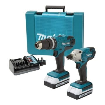 Makita DK18015X1 G-Series 18v Combi Drill & Impact Driver Twin Kit inc 2x 1.5Ah Batts