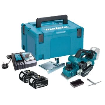 Makita DKP181RTJ 18v LXT AWS Brushless Planer 82mm Inc 2x 5.0Ah Batts