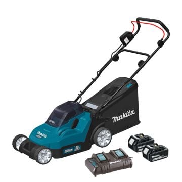 Makita DLM382CT2 Twin 18v LXT Cordless 36v Lawn Mower 380mm Inc 2x 5.0Ah Batts