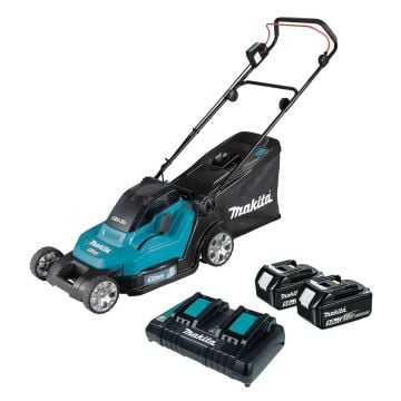 Makita DLM432PT2 Twin 18v LXT Cordless 36v Lawn Mower 430mm Inc 2x 5.0Ah Batts