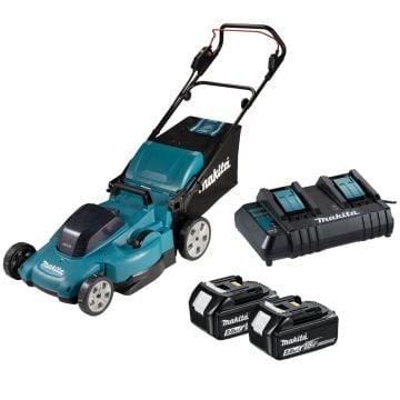 Makita DLM538CT2 Twin 18v LXT Cordless 36v Lawn Mower 530mm Inc 2x 5.0Ah Batts