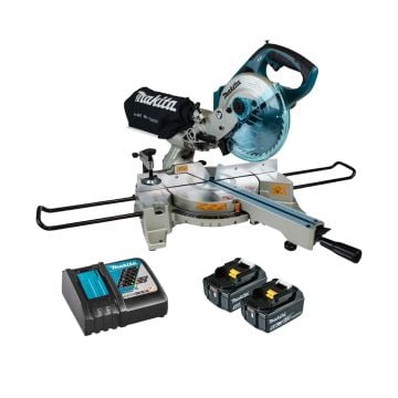 Makita DLS713NRTE 18v LXT Cordless Slide Compound 190mm Mitre Saw Inc 2x 5.0Ah Batts