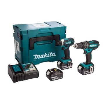 Makita DLX2131JX1 18v LXT Cordless 2 Piece Kit DHP482 Combi + DTD152 Impact Driver Inc 3x 3.0Ah Batteries