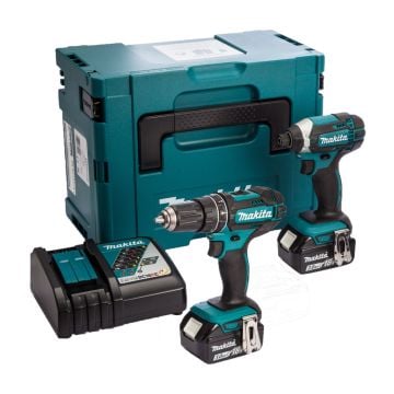 Makita DLX2131J 18v LXT Cordless Twin Kit DHP482 Combi & DTD152 Impact Driver Inc 2x 3.0Ah Batts