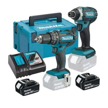 Makita DLX2131MJ2 18v LXT Cordless Twin Kit DHP482 Combi & DTD152 Impact Driver Inc 2x 4.0Ah Batts