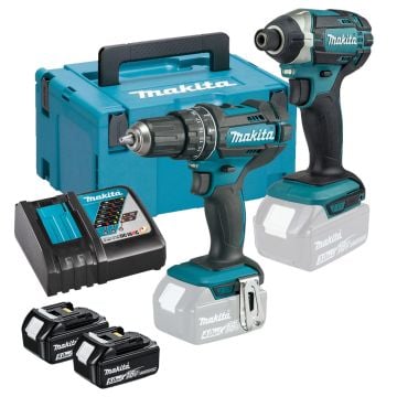 Makita DLX2131TJ 18v LXT Cordless Twin Kit DHP482 Combi & DTD152 Impact Driver inc 2x 5.0Ah Batts