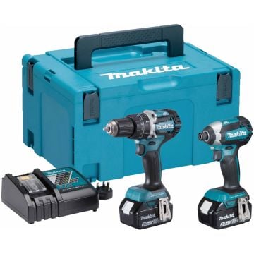Makita DLX2180TJ 18v LXT Brushless Twin Kit DHP484 Combi Drill & DTD153 Impact Driver Inc 2x 5.0Ah Batts