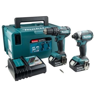 Makita DLX2283TJ 18v Brushless Twin Kit DHP485 Combi & DTD153 Impact Driver inc 2x 5.0Ah Batts