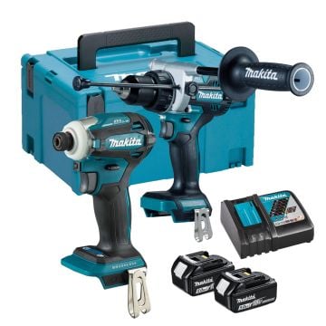 Makita DLX2455TJ 18v LXT Twin Kit DHP486 Combi Drill & DTD172 Impact Driver Inc 2x 5.0Ah Batts