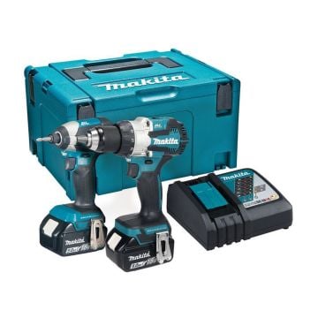 Makita DLX2507TJ 18v LXT Twin Kit DHP489 Combi Drill & DTD153 Impact Driver Inc 2x 5.0Ah Batts