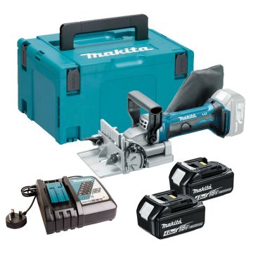 Makita DPJ180RMJ 18v LXT Cordless Biscuit Jointer Inc 2x 4.0Ah Batts